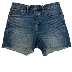 Madewell High Rise Denim Cutoff Shorts Raw Hem Blue Jean Shorts 28